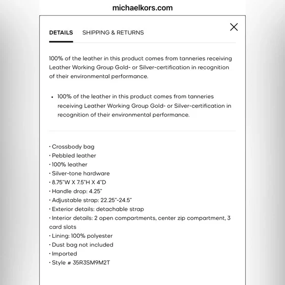 Michael Kors Mercer Crossbody Lather Gray Bag - Picture 3 of 13